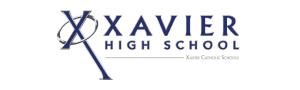 Xavier High School logo depicting a stylized 'X' with an integrated cross.