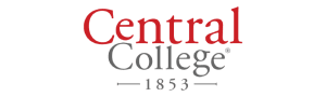 Red serif ‘Central’ over gray serif ‘College’ with ‘1853’ and horizontal lines below, on a transparent background.