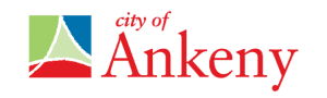 City of Ankeny logo with intersecting lines forming a stylized 'A' in red, blue, and green.