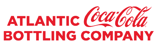 ‘ATLANTIC’ in red uppercase letters beside the red Coca-Cola script logo, with ‘BOTTLING COMPANY’ in red uppercase letters below.